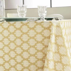 Nappe rectangulaire anti tache (145 x 240 cm) Davia Jaune ocre