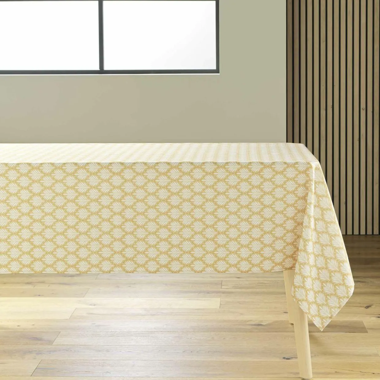 Nappe rectangulaire anti tache (145 x 240 cm) Davia Jaune ocre