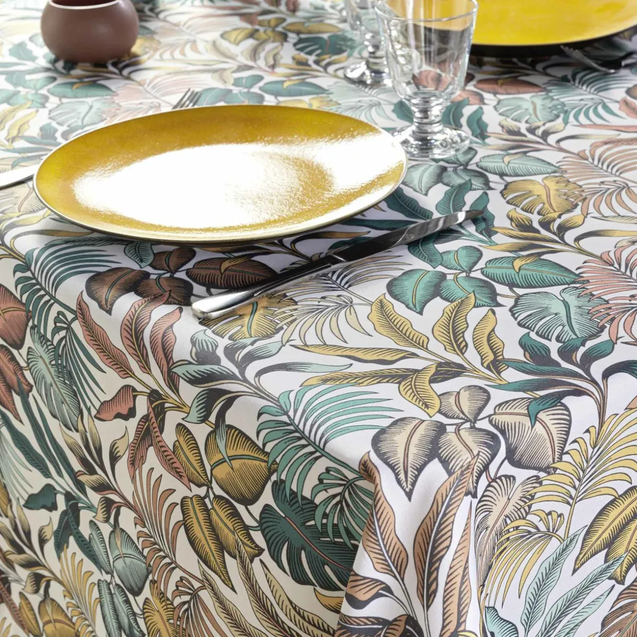 Nappe rectangulaire anti tache (145 x 240 cm) Stylis Jaune