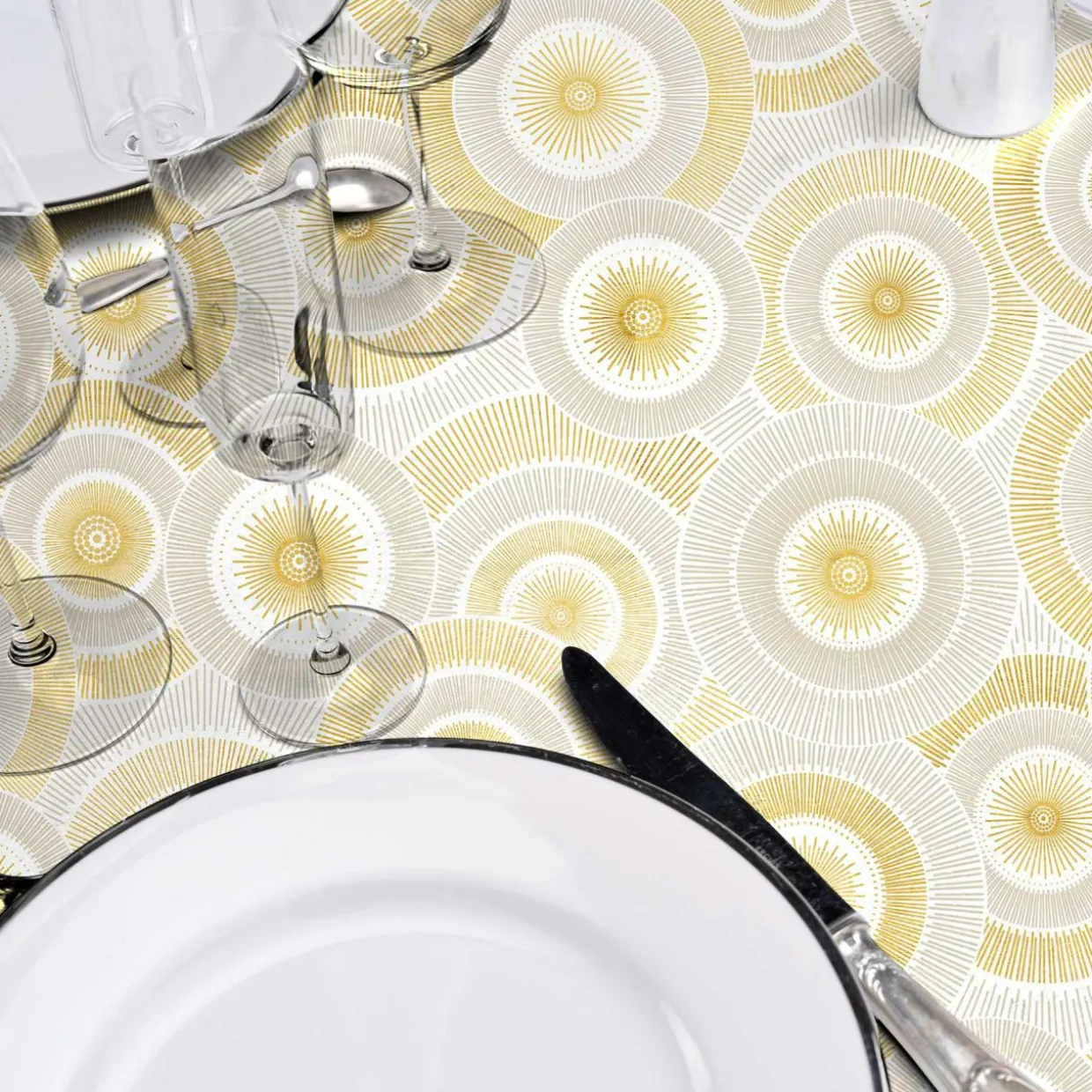 Nappe rectangulaire antitache (145 x 240 cm) Eclipse Blanche