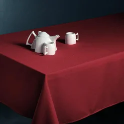 Nappe rectangulaire anti tache (150 x 300 cm) Lina Rouge bordeaux