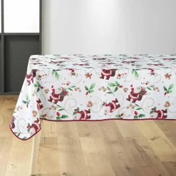Nappe rectangulaire anti tache (150 x 300 cm) Père Noël Blanc