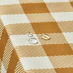 Nappe rectangulaire coton enduit (150 x 350 cm) Vichy Jaune moutarde