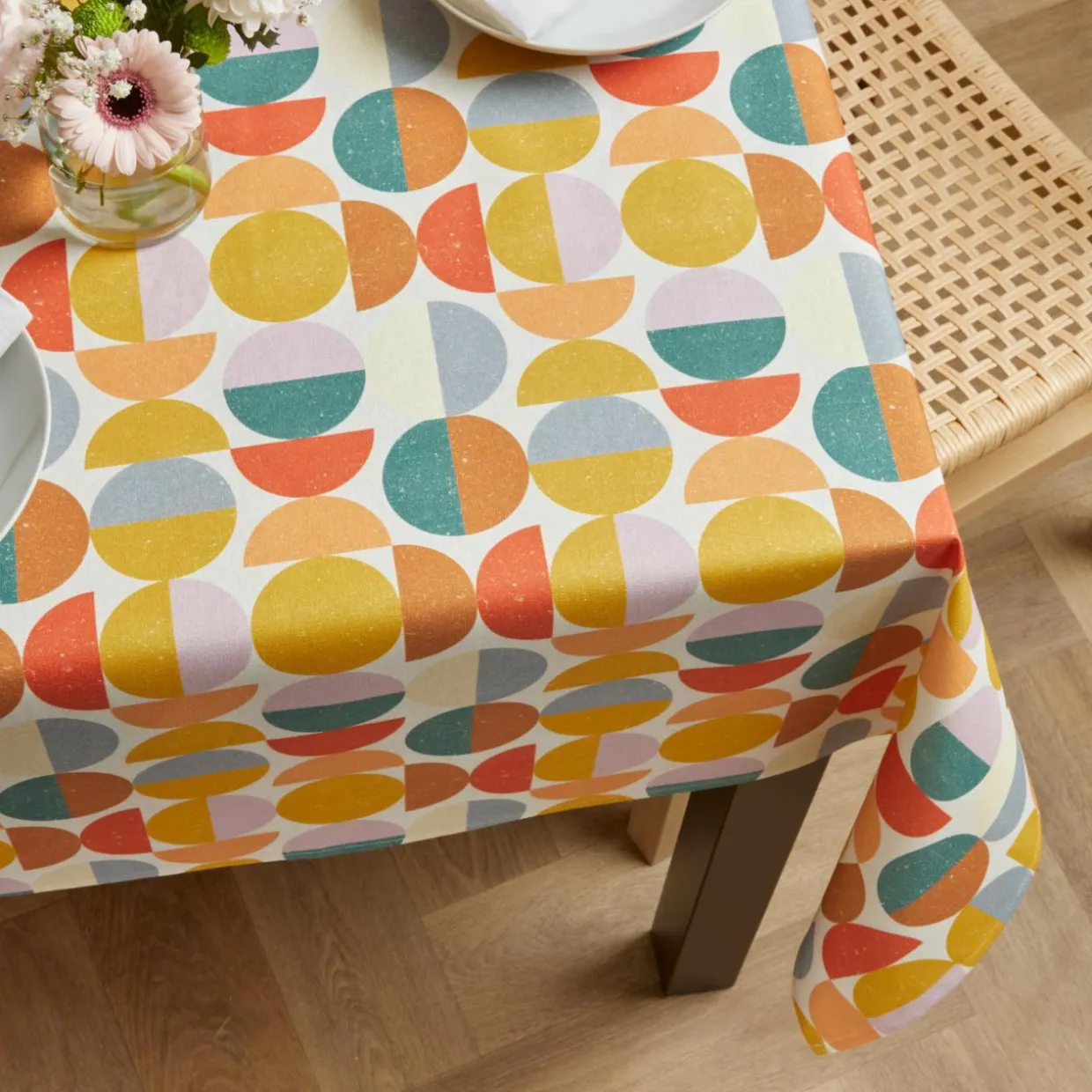 Nappe rectangulaire coton enduit (150 x 250 cm) Brooklyn Multicolore