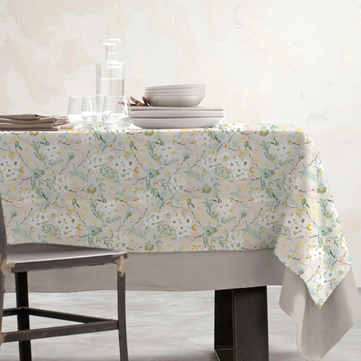 Nappe rectangulaire coton enduit (150 x 250 cm) Ornella Multicolore