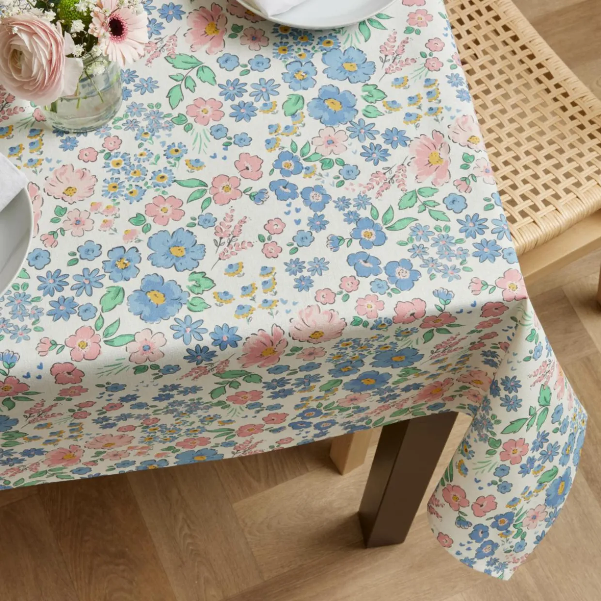Nappe rectangulaire coton enduit (150 x 250 cm) Corolle Multicolore
