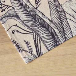 Nappe rectangulaire coton enduit (150 x 250 cm) Colibri Grise