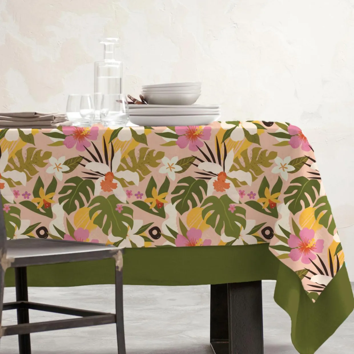 Nappe rectangulaire coton enduit (150 x 250 cm) Rio Multicolore