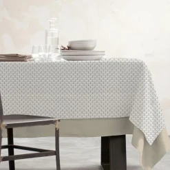 Nappe rectangulaire coton enduit (150 x 250 cm) Clara Grise