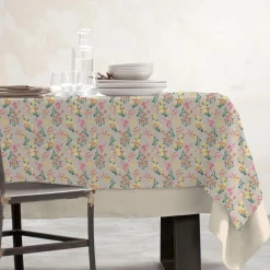 Nappe rectangulaire coton enduit (150 x 250 cm) Juliette Beige