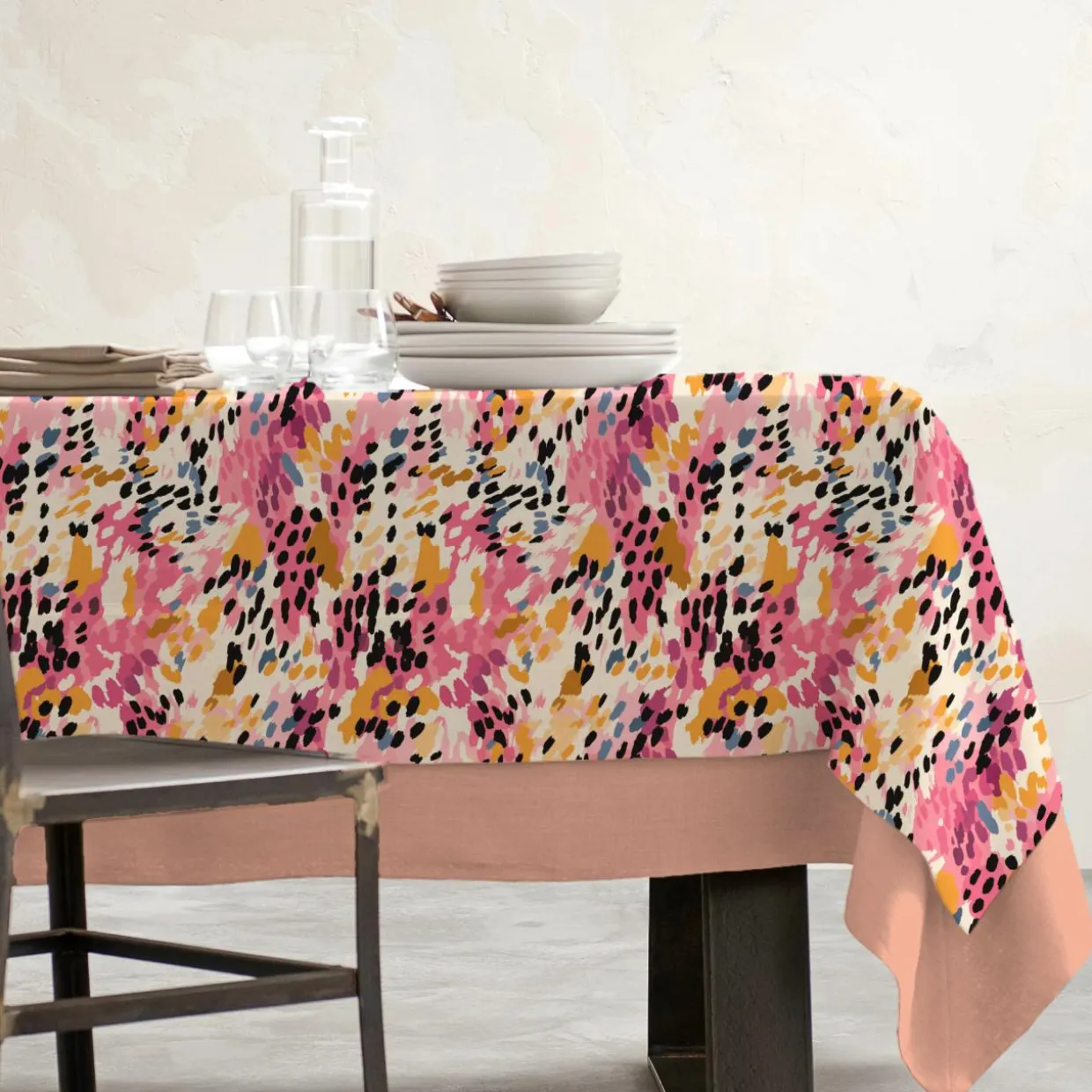 Nappe rectangulaire coton enduit (150 x 250 cm) Mowgli Multicolore