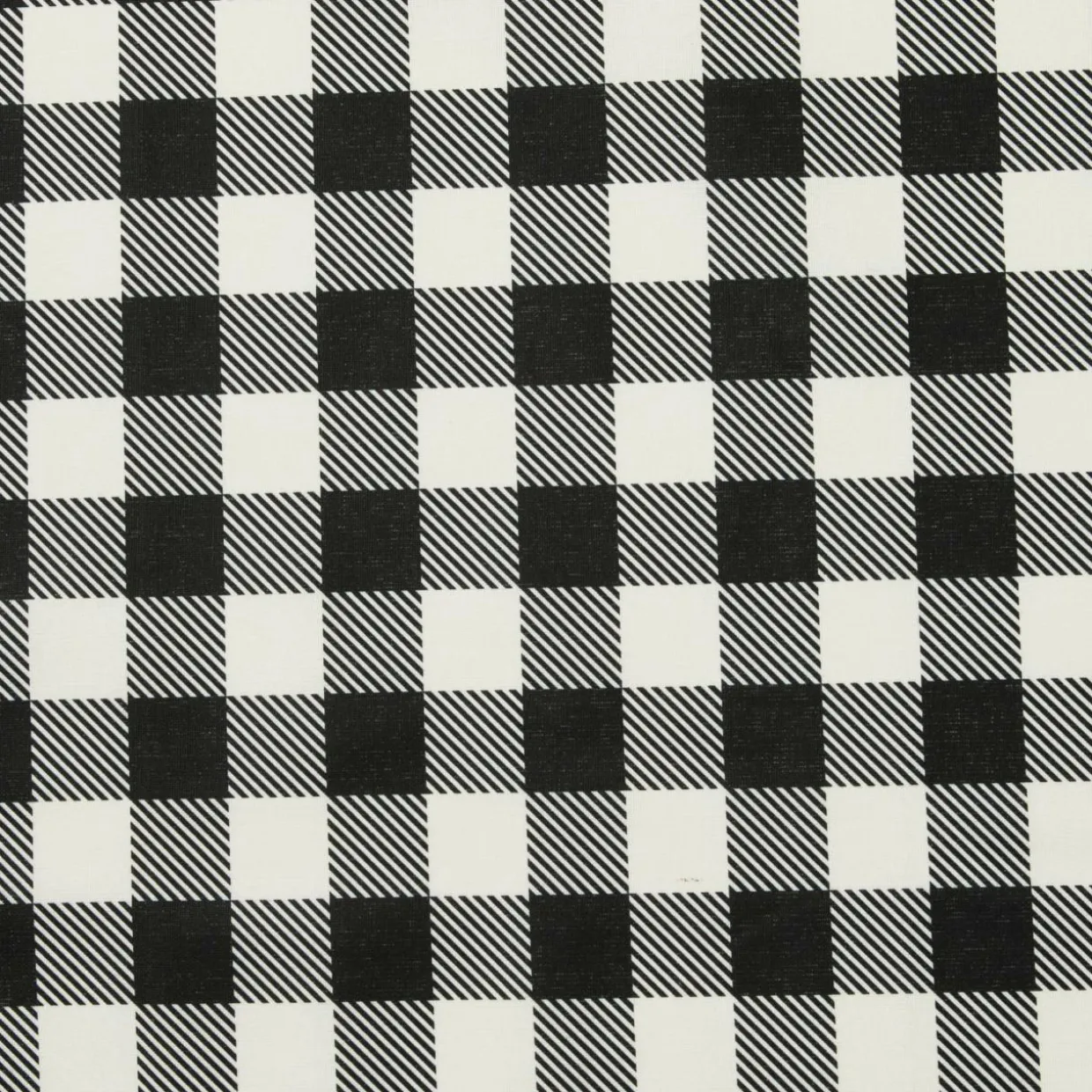 Nappe rectangulaire coton enduit (150 x 250 cm) Vichy Noire