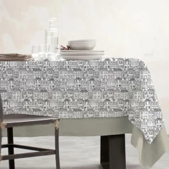 Nappe rectangulaire coton enduit (150 x 350 cm) Home Grise