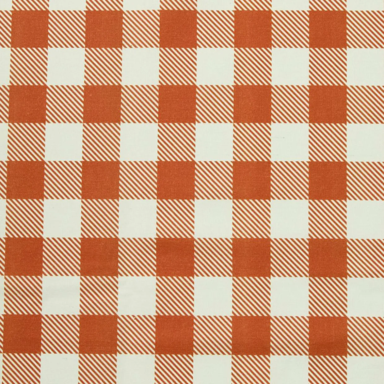 Nappe rectangulaire coton enduit (150 x 250 cm) Vichy Terracotta