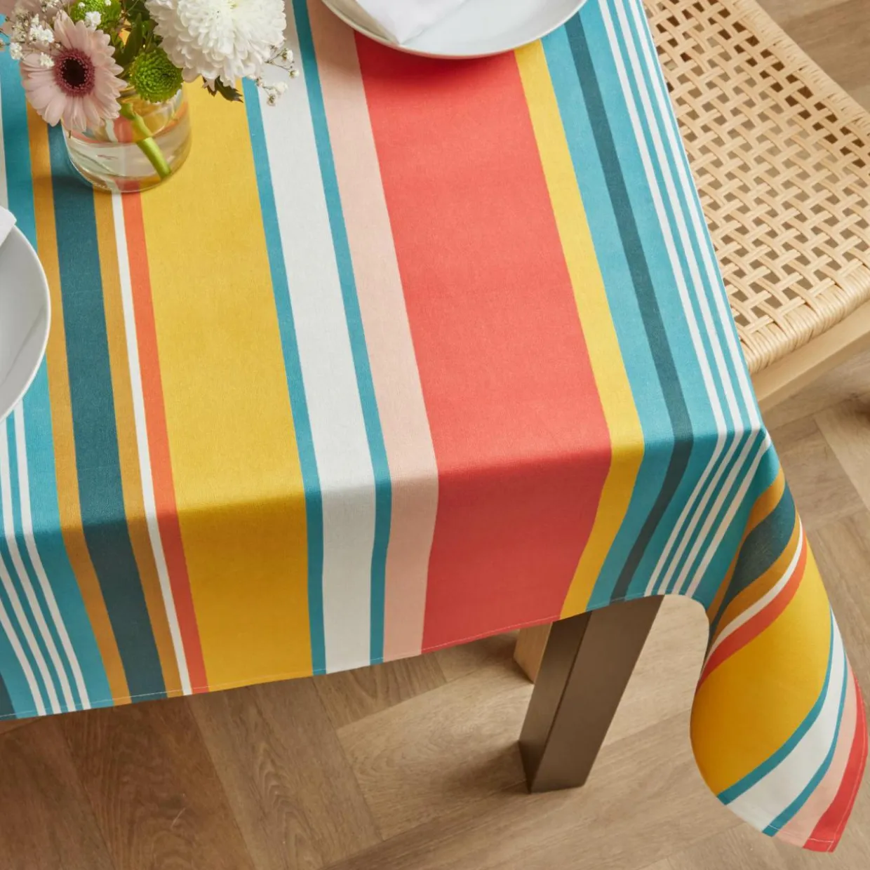 Nappe rectangulaire coton enduit (150 x 350 cm) Bonifacio Multicolore