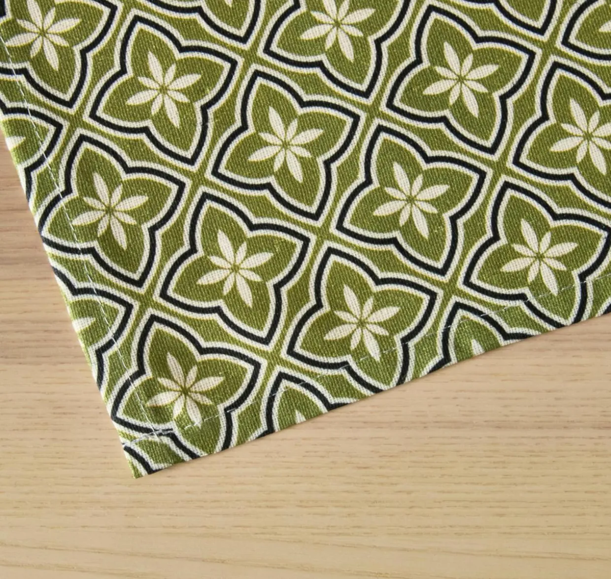 Nappe rectangulaire coton enduit (150 x 250 cm) Gloria Verte