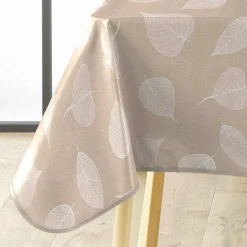 Nappe rectangulaire enduite PVC (140 x 240 cm) Feuillys Blanche