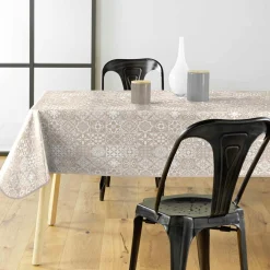 Nappe rectangulaire enduite PVC (140 x 240 cm) Carella Blanche