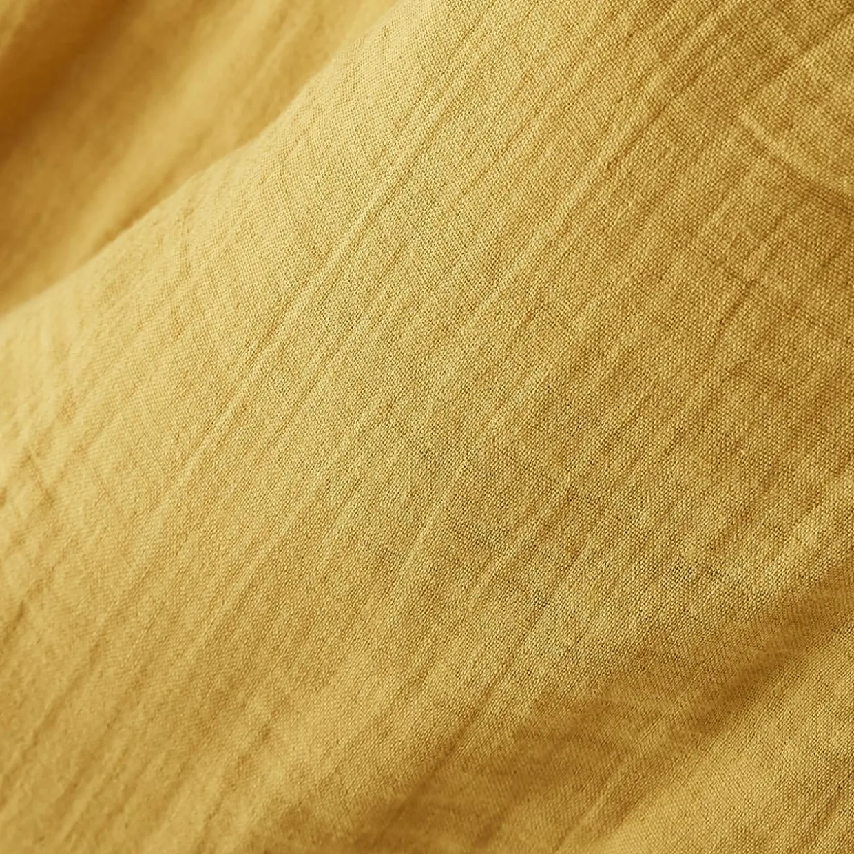 Nappe rectangulaire gaze de coton (150 x 250 cm) Gaïa Jaune safran