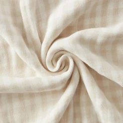 Nappe rectangulaire gaze de coton (150 x 250 cm) Gaïa vichy Beige