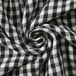 Nappe rectangulaire gaze de coton (150 x 250 cm) Gaïa vichy Noire