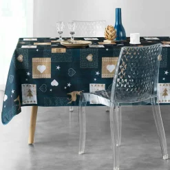 Nappe rectangulaire (L240 cm) Augustin Bleue