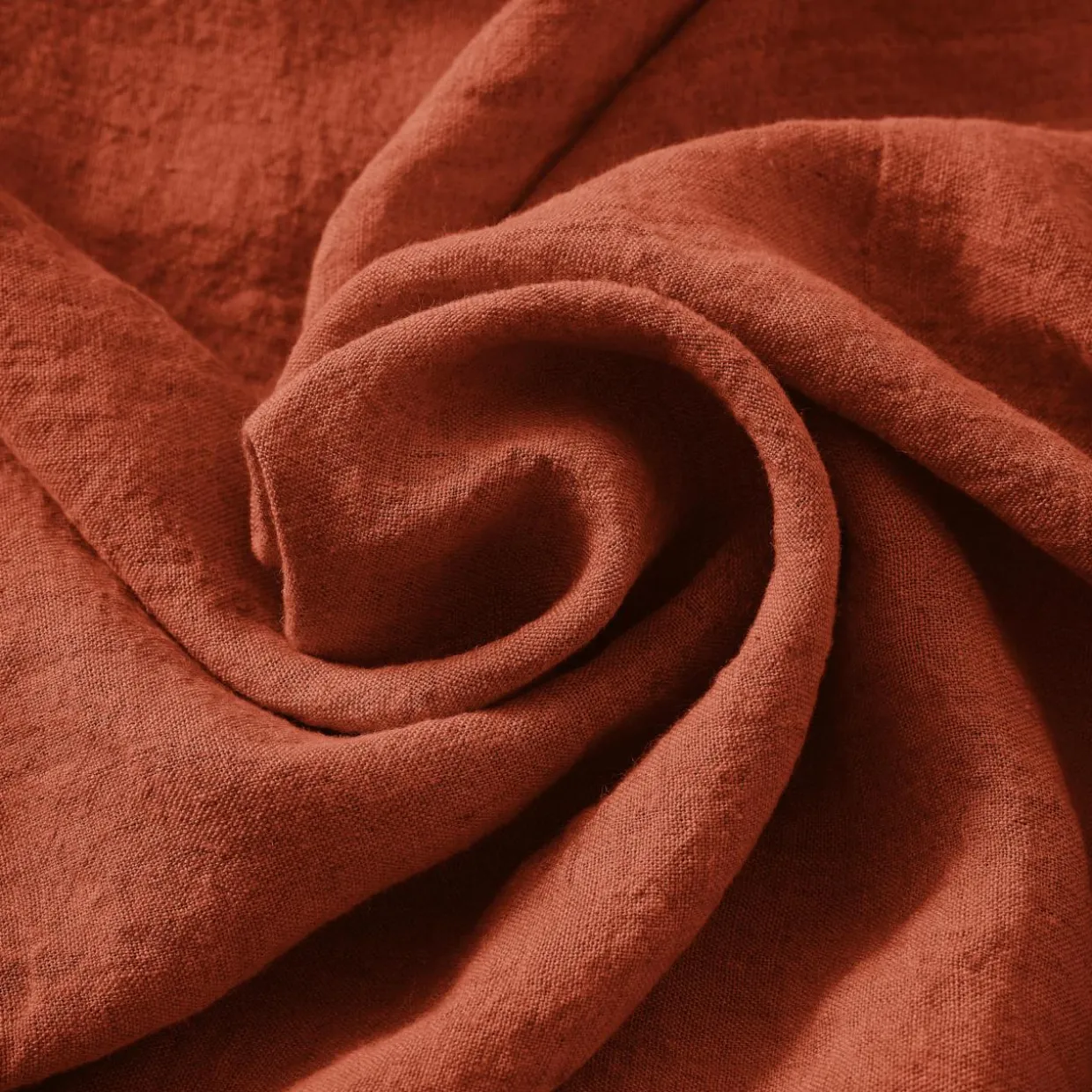 Nappe rectangulaire lin lavé (170 x 250 cm) Louise Terracotta