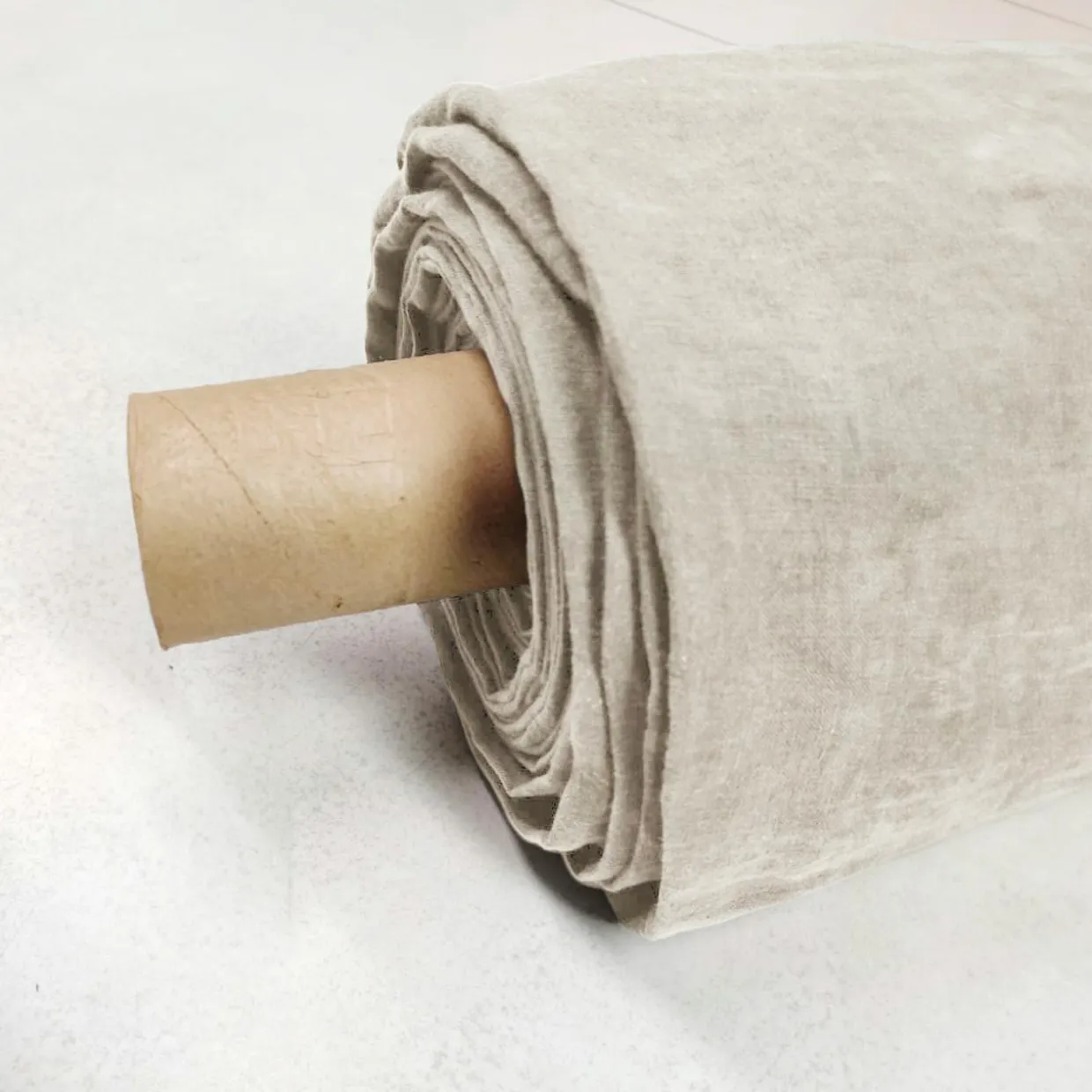 Nappe rectangulaire lin lavé (170 x 350 cm) Louise Beige