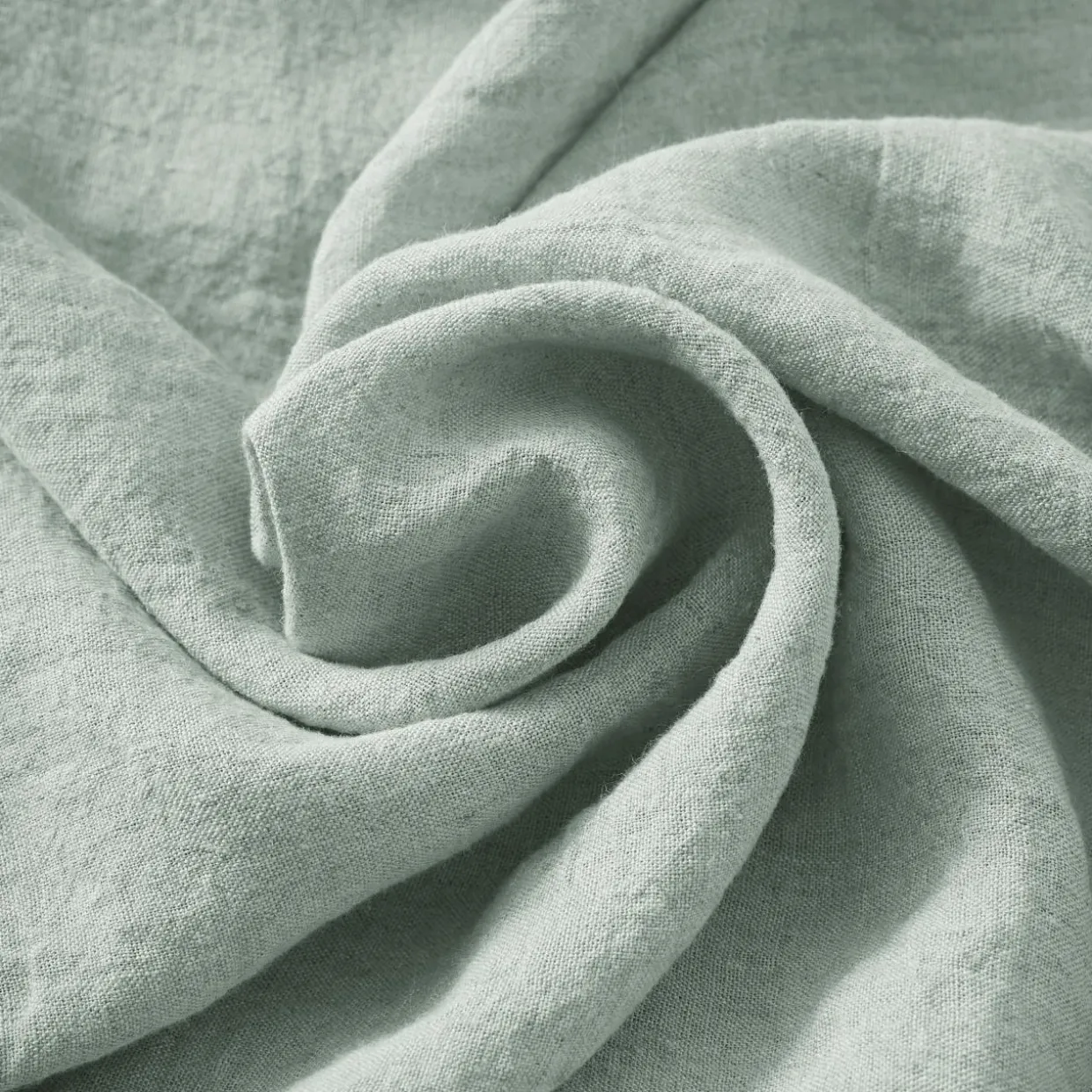 Nappe rectangulaire lin lavé (170 x 250 cm) Louise Vert eucalyptus