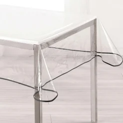 Nappe rectangulaire toile cirée transparente (140 x 240 cm) Garden Anthracite