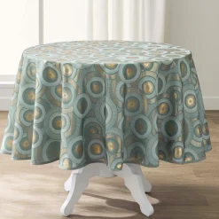 Nappe ronde anti tache (180 cm) Eclipse Vert Sauge