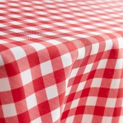 Nappe ronde anti tache (180 cm) Elise Vichy Rouge