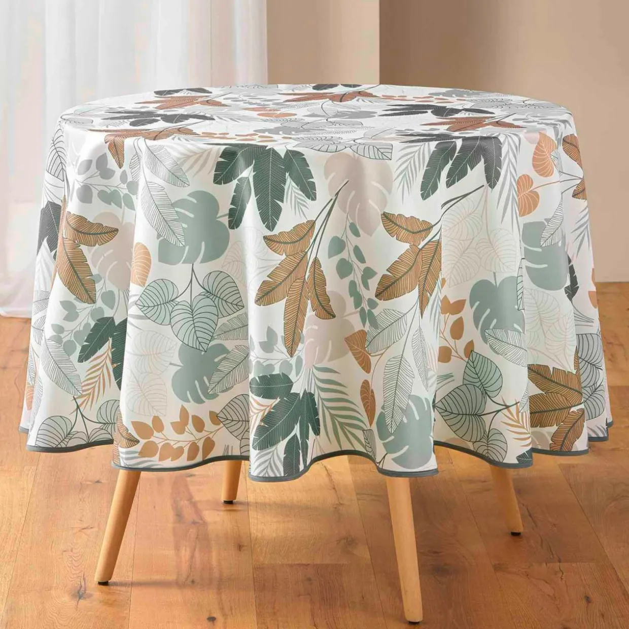 Nappe ronde antitache (180 cm) Fidji Verte