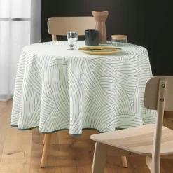 Nappe ronde anti tache (180 cm) Linea Blanche
