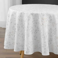 Nappe ronde anti tache (180 cm) Lonigold Blanche