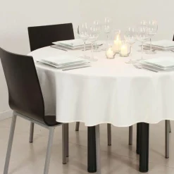 Nappe ronde anti tache (D180 cm) Lina Ivoire