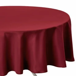 Nappe ronde anti tache (D180 cm) Lina Rouge bordeaux