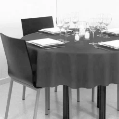 Nappe ronde anti tache (D180 cm) Lina Gris ardoise