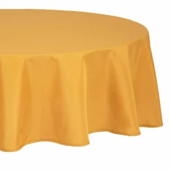 Nappe ronde anti tache (D180 cm) Mina Jaune ocre
