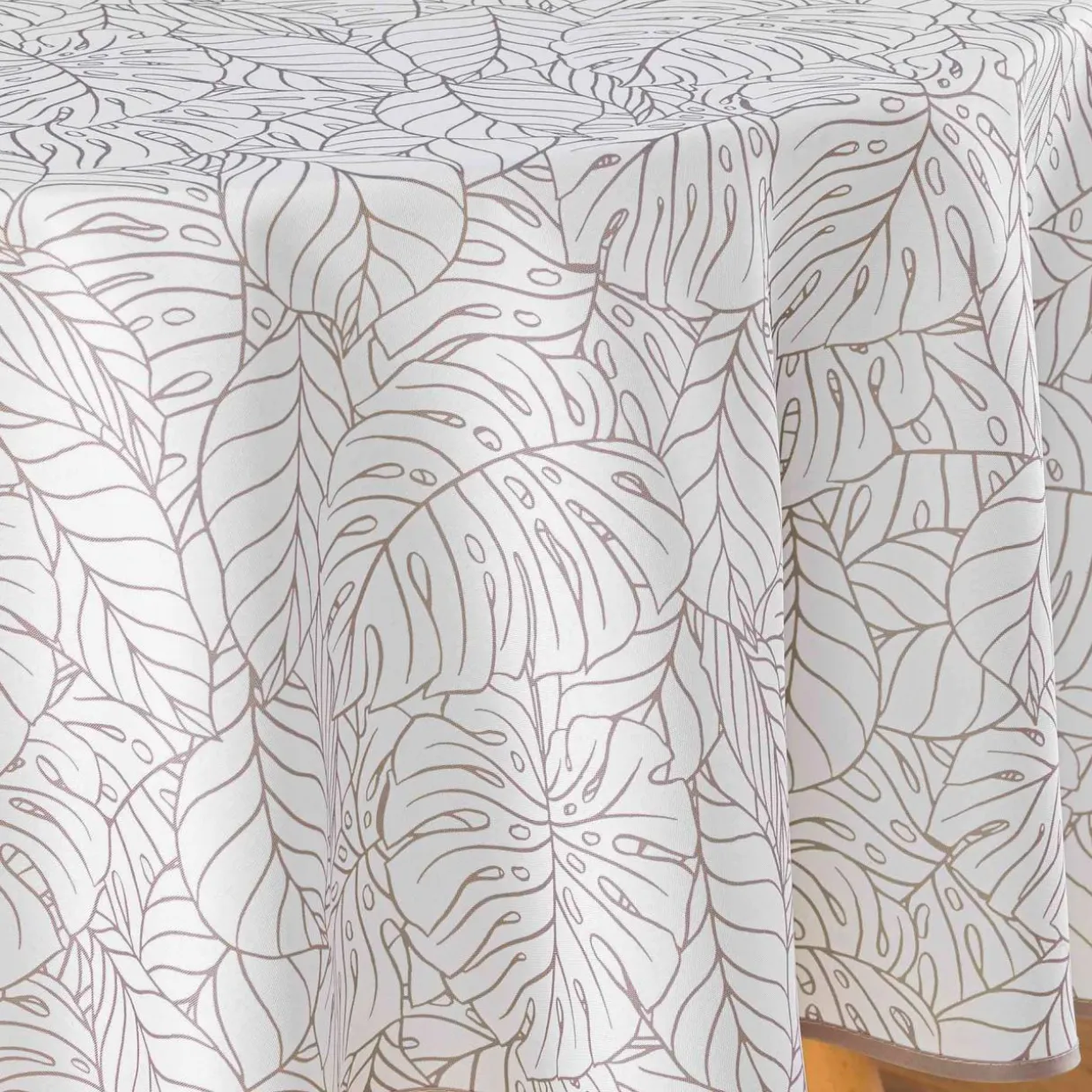 Nappe ronde anti-taches (D180 cm) Solea Blanche
