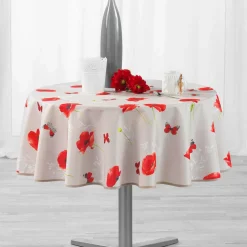 Nappe ronde (D180 cm) Sweet Poppy Rouge