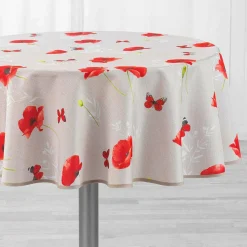 Nappe ronde (D180 cm) Sweet Poppy Rouge