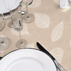 Nappe ronde enduite PVC (160 cm) Feuillys Blanche