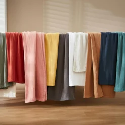 Nappe ronde gaze de coton (180 cm) Gaïa Gris nuage