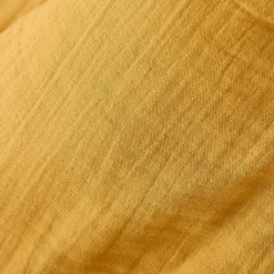 Nappe ronde gaze de coton (180 cm) Gaïa Jaune safran