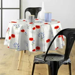 Nappe ronde tissu PVC (D160 cm) Sisteron Rouge