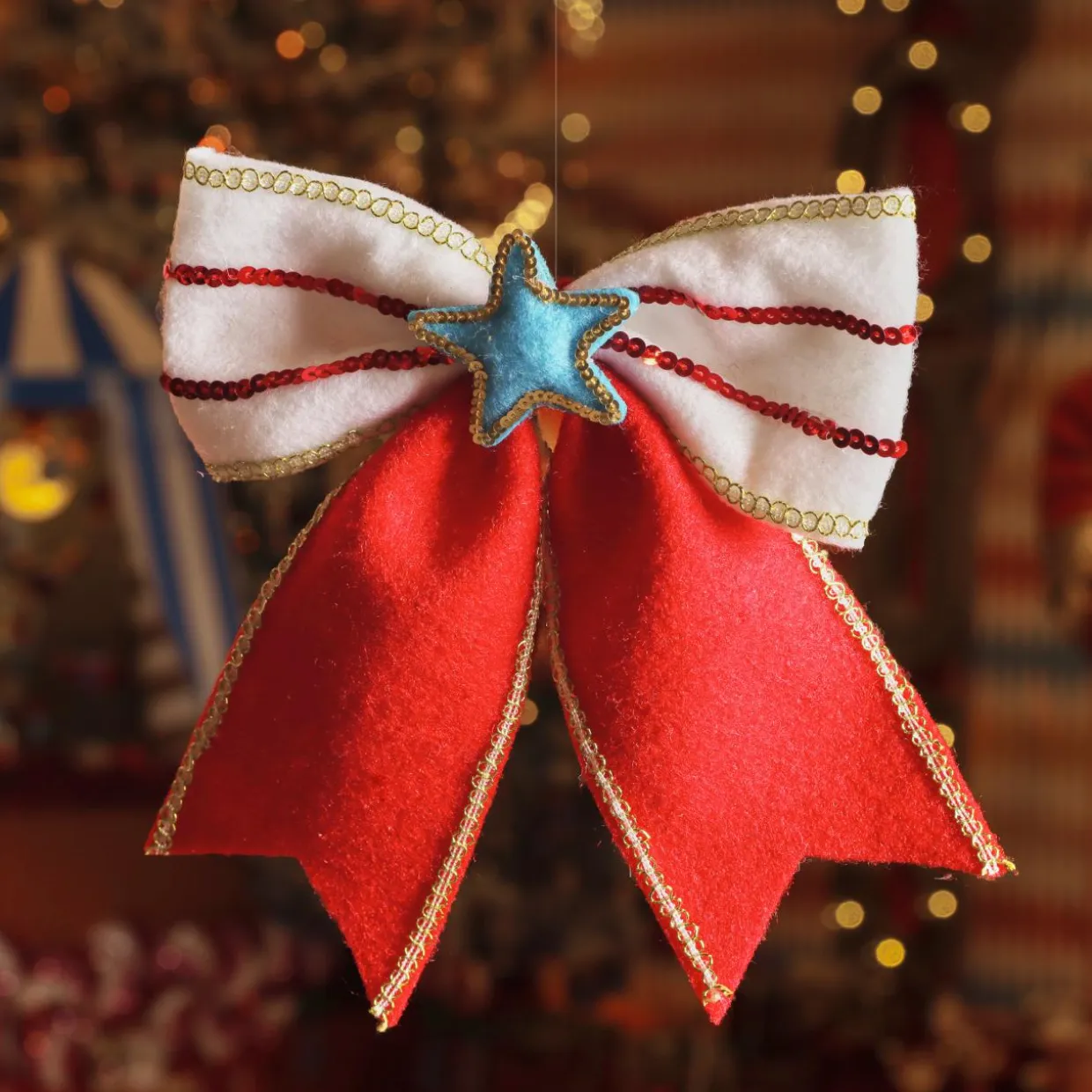 Noeud de Noël (H23 cm) Circus étoile Bleu