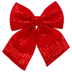 Noeud de Noël (H24 cm) Prestige sequins Rouge