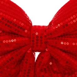 Noeud de Noël (H24 cm) Prestige sequins Rouge