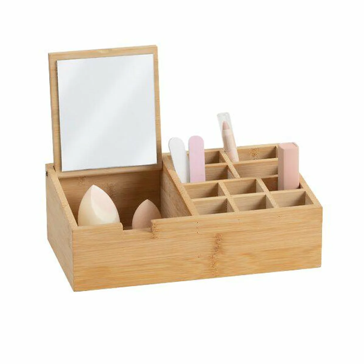 Organiseur Miroir 10 compartiments Bambou